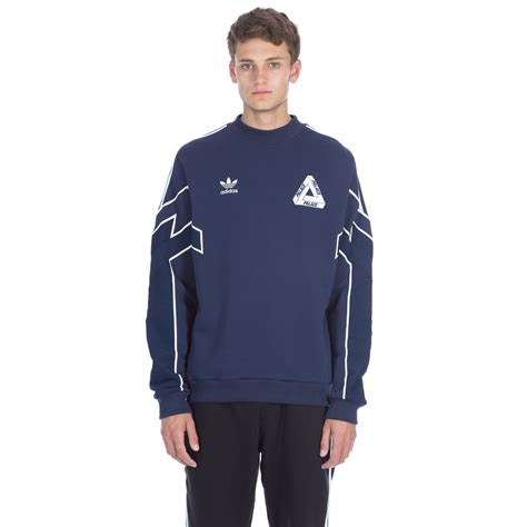 palace adidas indigo crewneck.